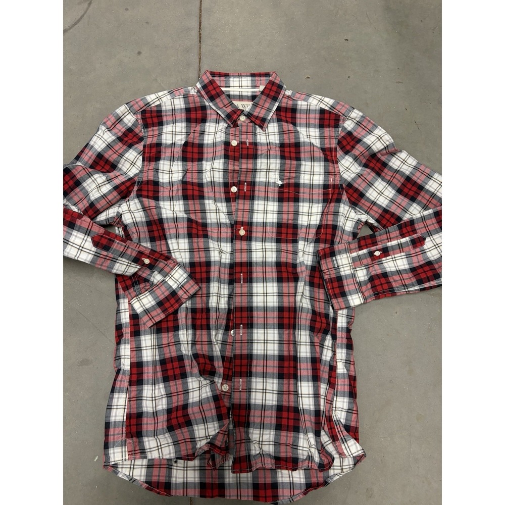 Jack Wills Mens Red Plaid Flannel Button Up Shirt Medium Long Sleeve Pheasant